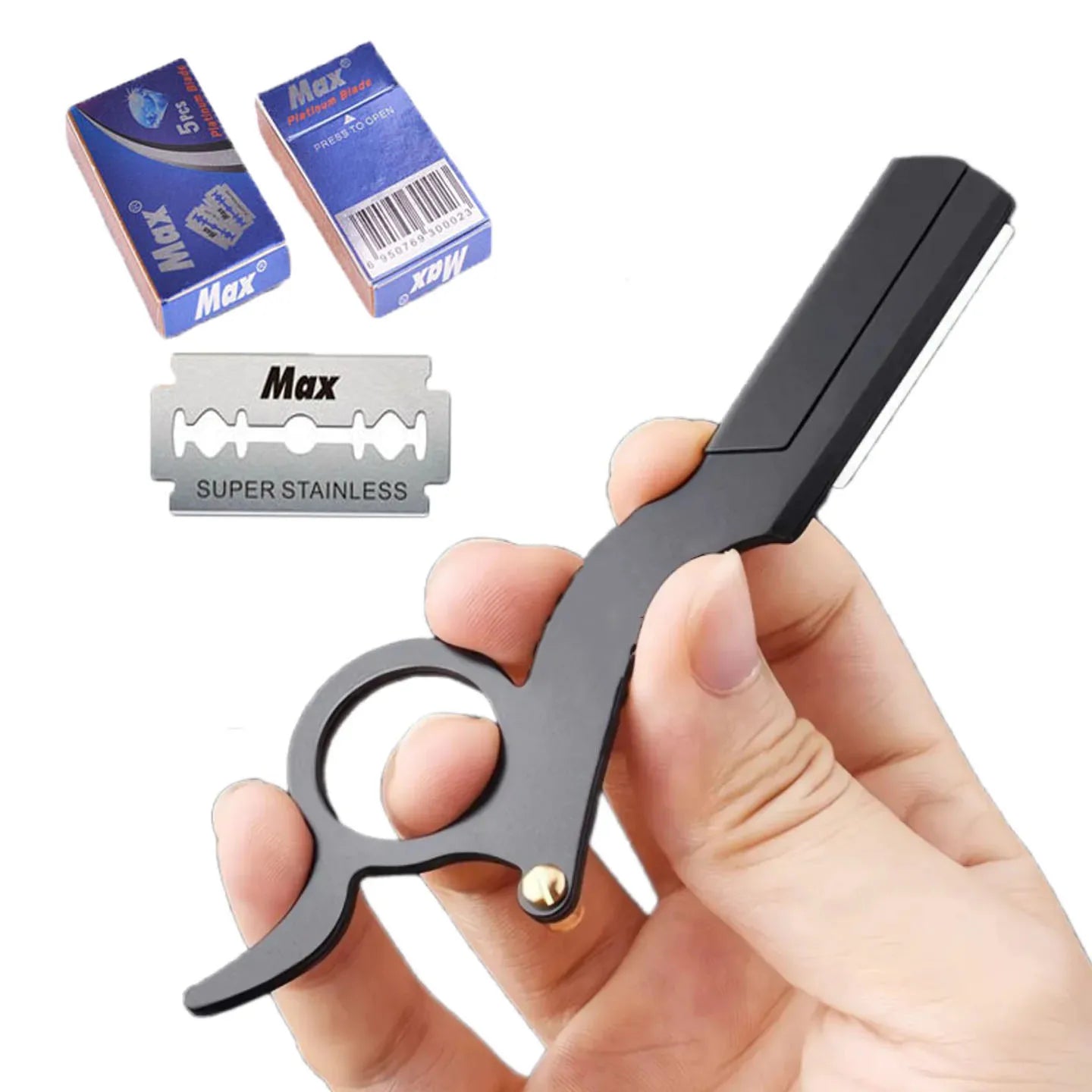 Stainless Steel Classic Shaving Razor for Thumb Double Edge Haircutting