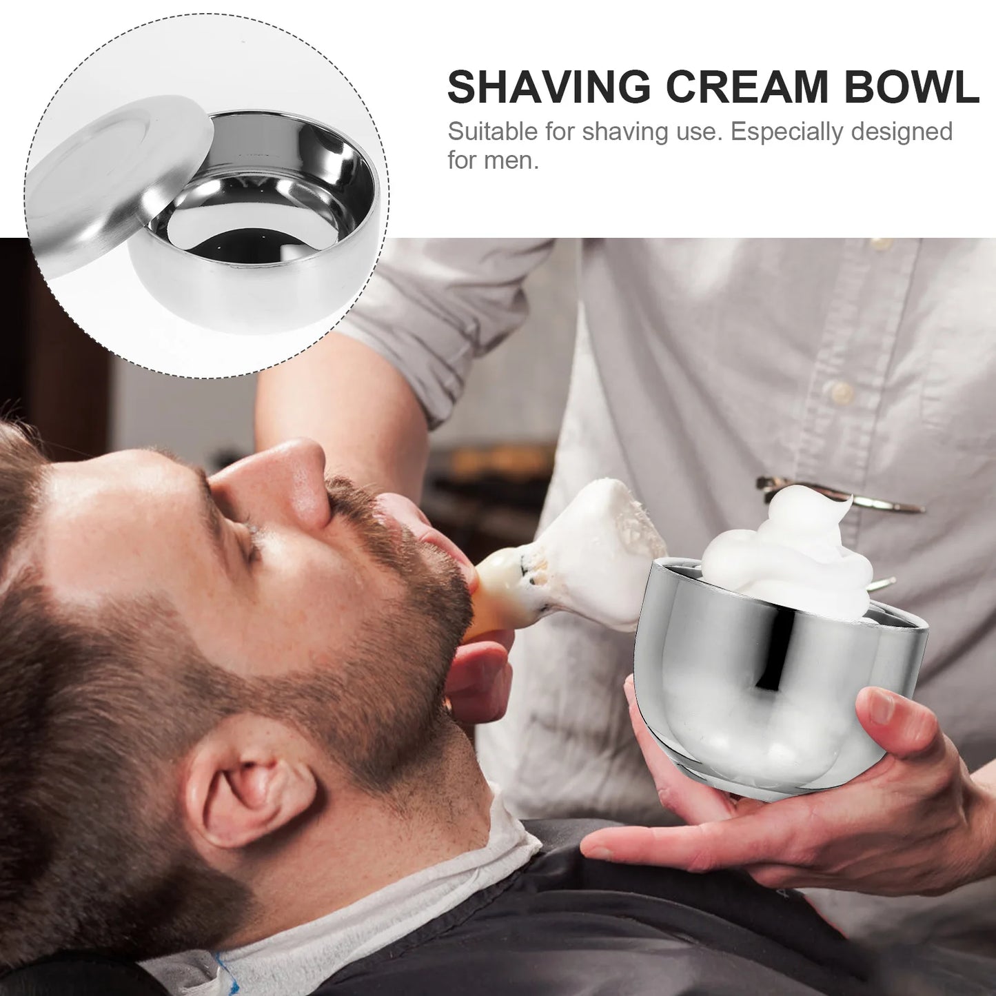 Practical Stainless Steel Men Shaving Bowl